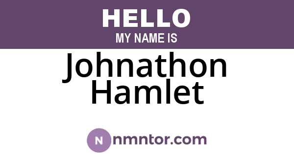 Johnathon Hamlet