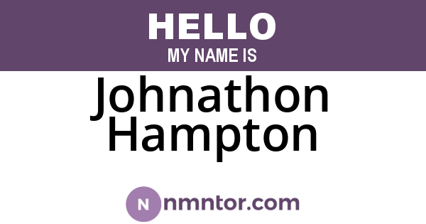Johnathon Hampton