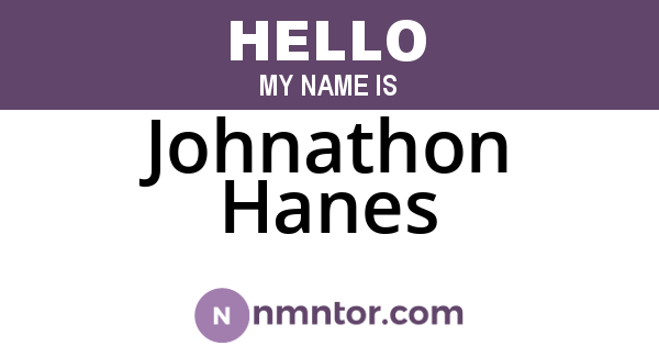 Johnathon Hanes