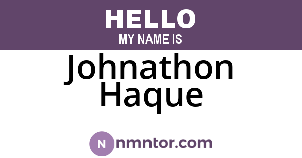 Johnathon Haque