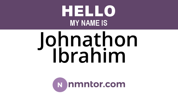 Johnathon Ibrahim
