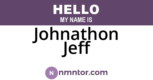 Johnathon Jeff