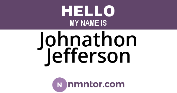 Johnathon Jefferson