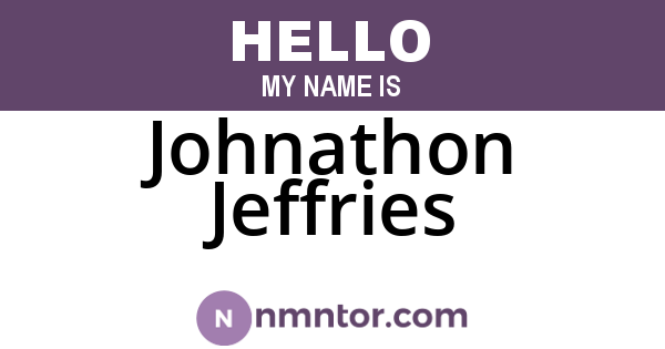 Johnathon Jeffries