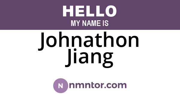 Johnathon Jiang