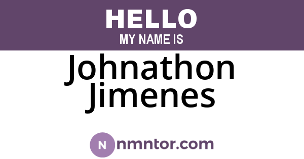 Johnathon Jimenes