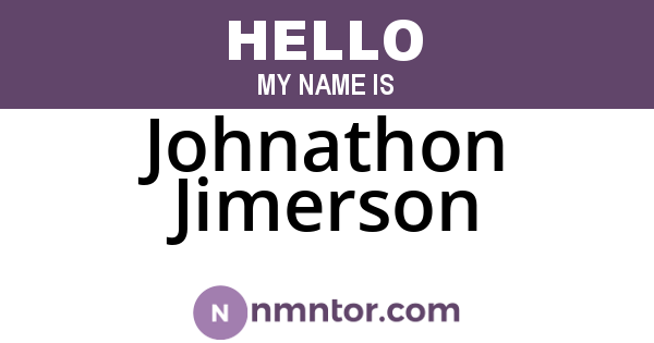 Johnathon Jimerson