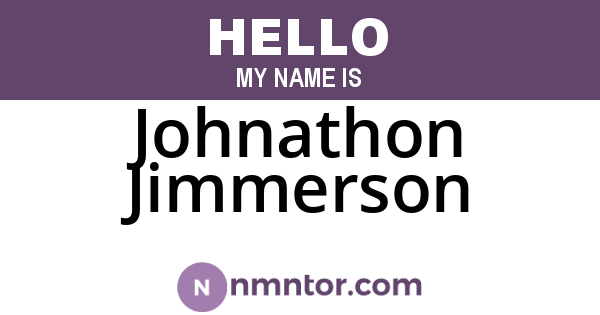 Johnathon Jimmerson