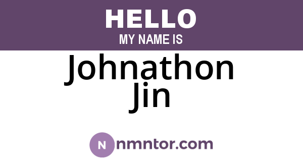 Johnathon Jin