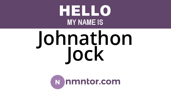 Johnathon Jock