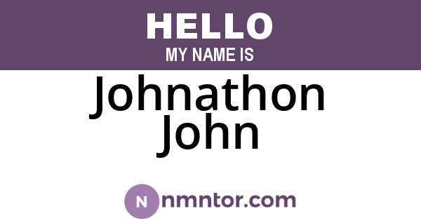 Johnathon John