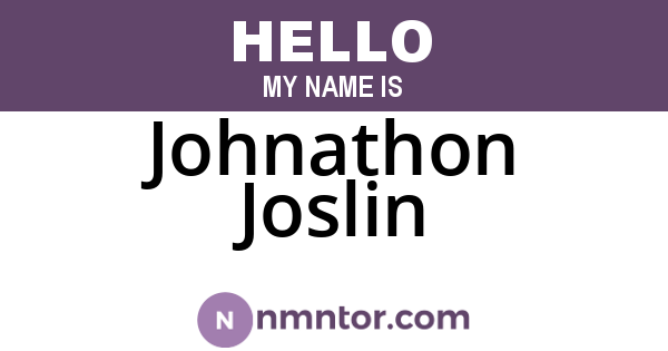 Johnathon Joslin