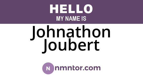Johnathon Joubert