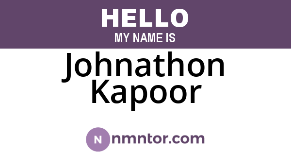 Johnathon Kapoor