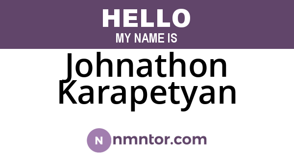 Johnathon Karapetyan