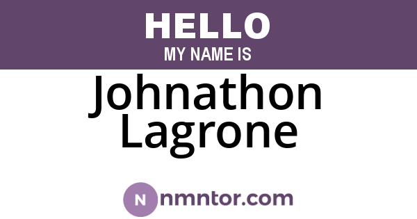 Johnathon Lagrone