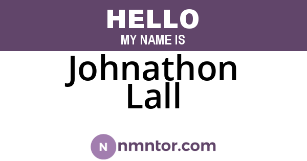 Johnathon Lall