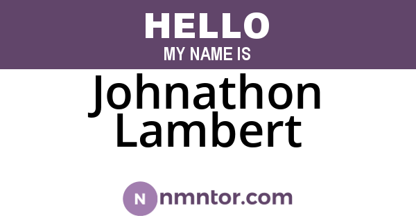 Johnathon Lambert