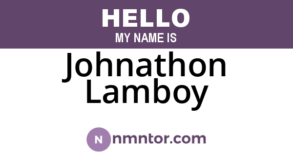 Johnathon Lamboy