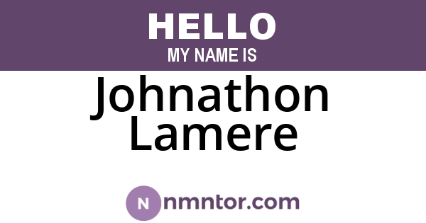 Johnathon Lamere