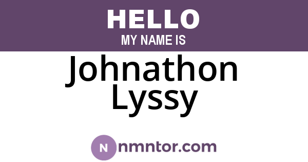 Johnathon Lyssy