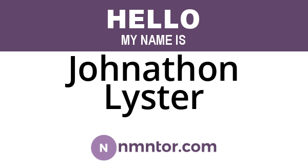 Johnathon Lyster