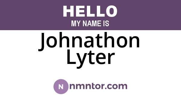 Johnathon Lyter