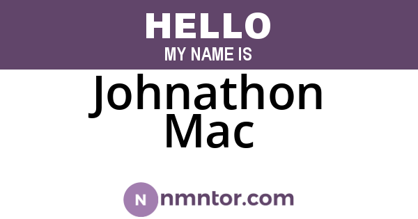 Johnathon Mac