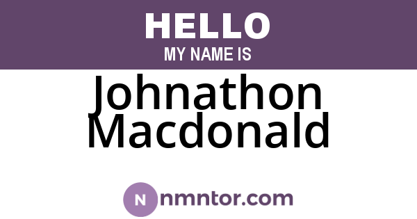 Johnathon Macdonald