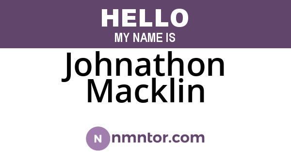 Johnathon Macklin