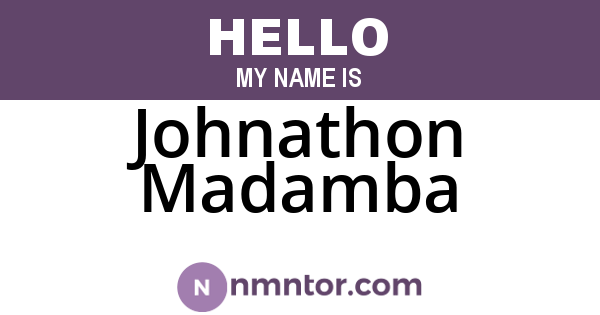 Johnathon Madamba