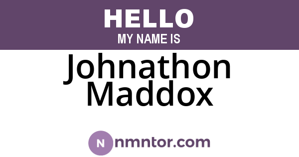 Johnathon Maddox