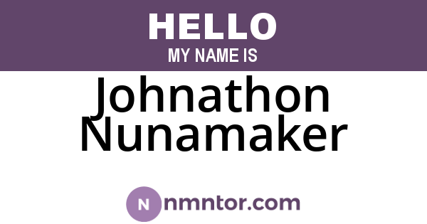 Johnathon Nunamaker