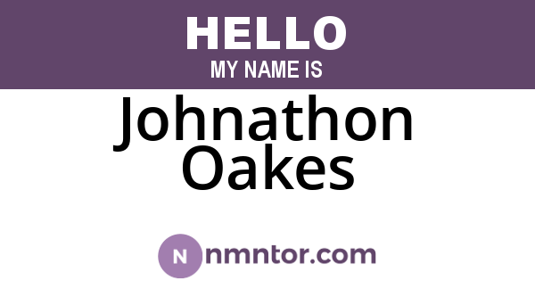 Johnathon Oakes