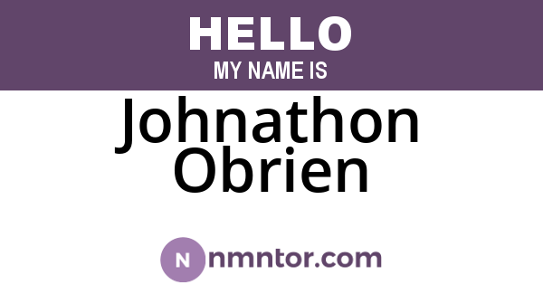 Johnathon Obrien