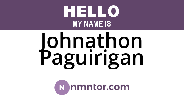 Johnathon Paguirigan