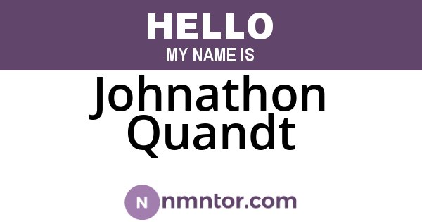 Johnathon Quandt