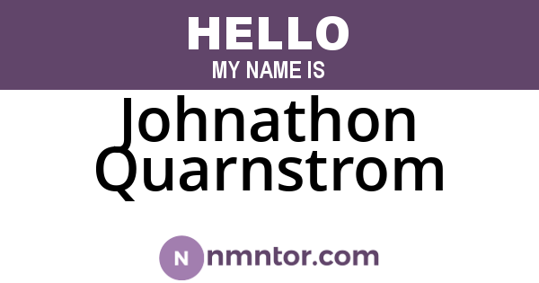 Johnathon Quarnstrom