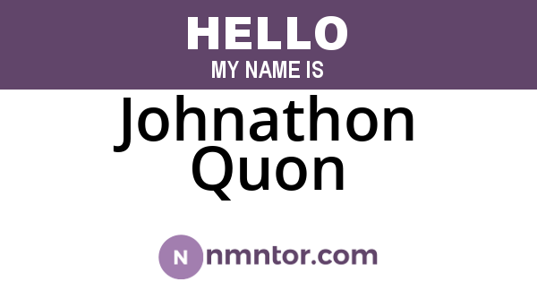 Johnathon Quon