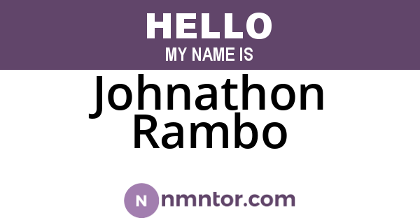 Johnathon Rambo