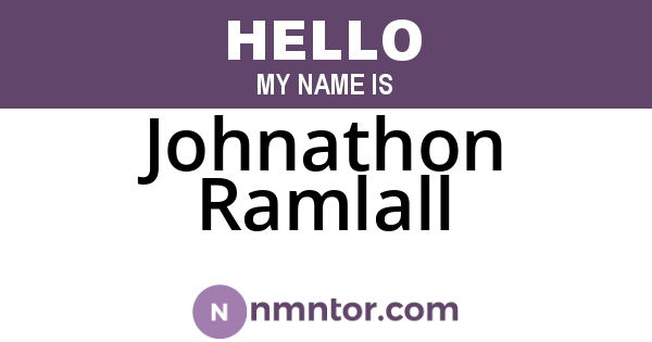 Johnathon Ramlall