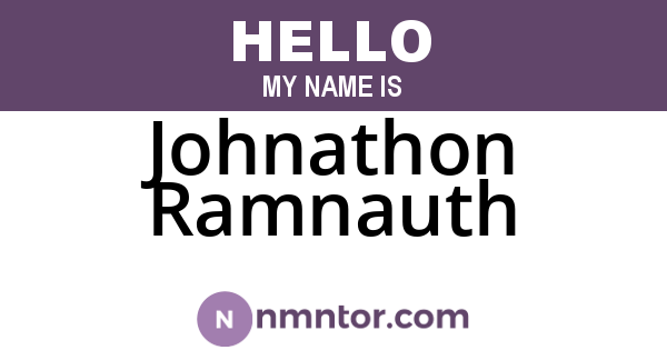 Johnathon Ramnauth