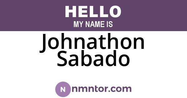 Johnathon Sabado