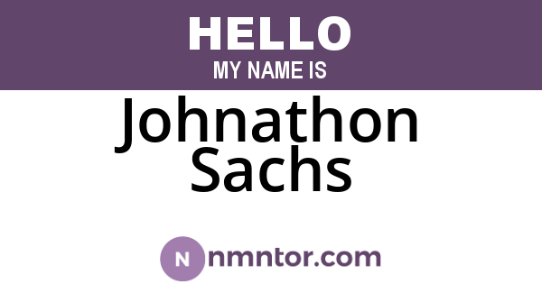 Johnathon Sachs