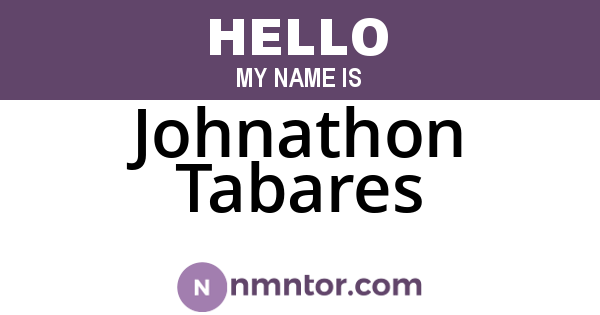 Johnathon Tabares