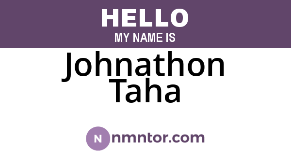 Johnathon Taha