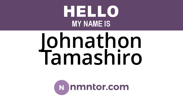 Johnathon Tamashiro