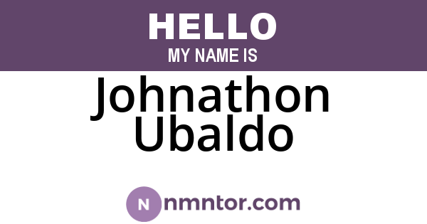 Johnathon Ubaldo