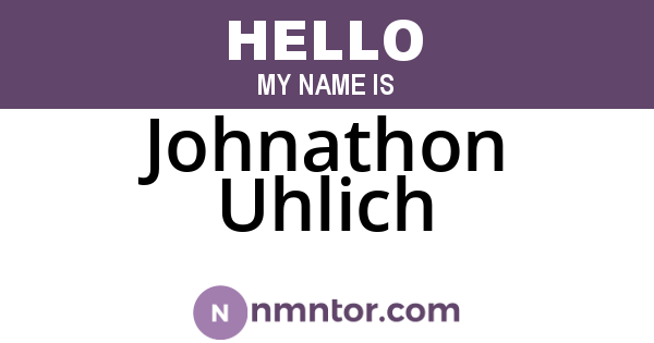 Johnathon Uhlich