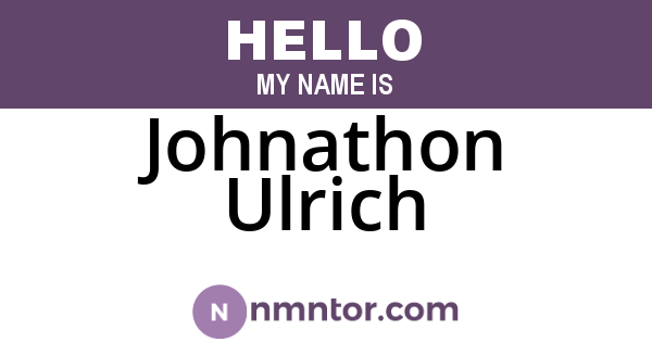 Johnathon Ulrich
